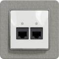 Sedna data socket (white insert, concrete matte frame)